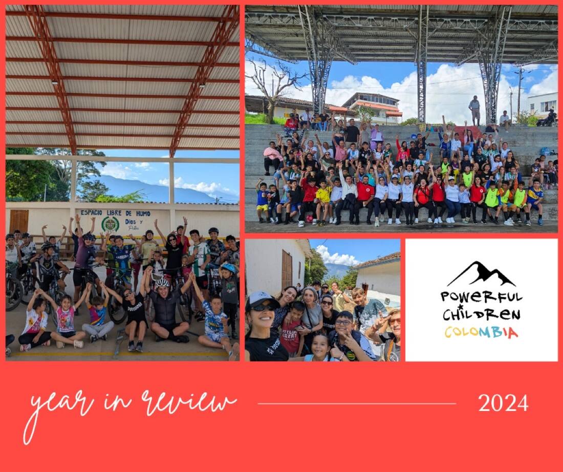 Photo recap graphic from Powerful Children Colombia's 2024 annual report
